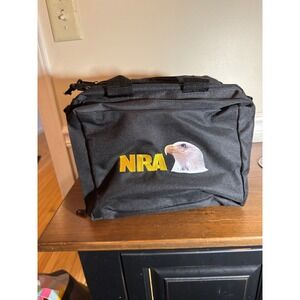 NRA Tactical Range Bag Black Canvas Dividers Pistol Gear Bag Eagle